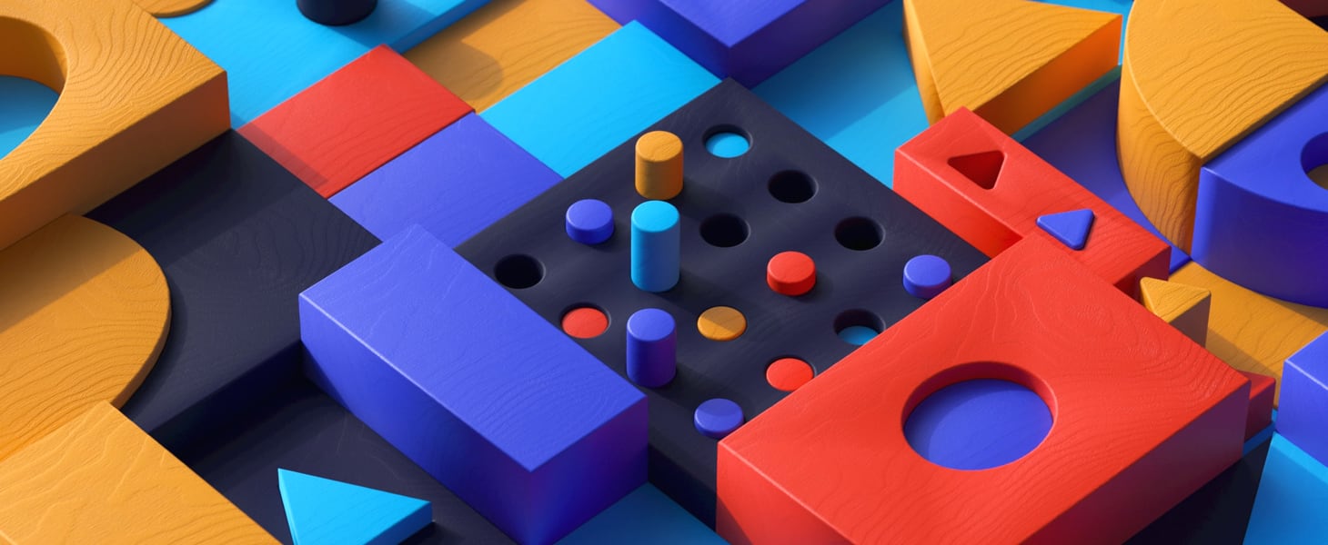 Colorful wooden blocks.